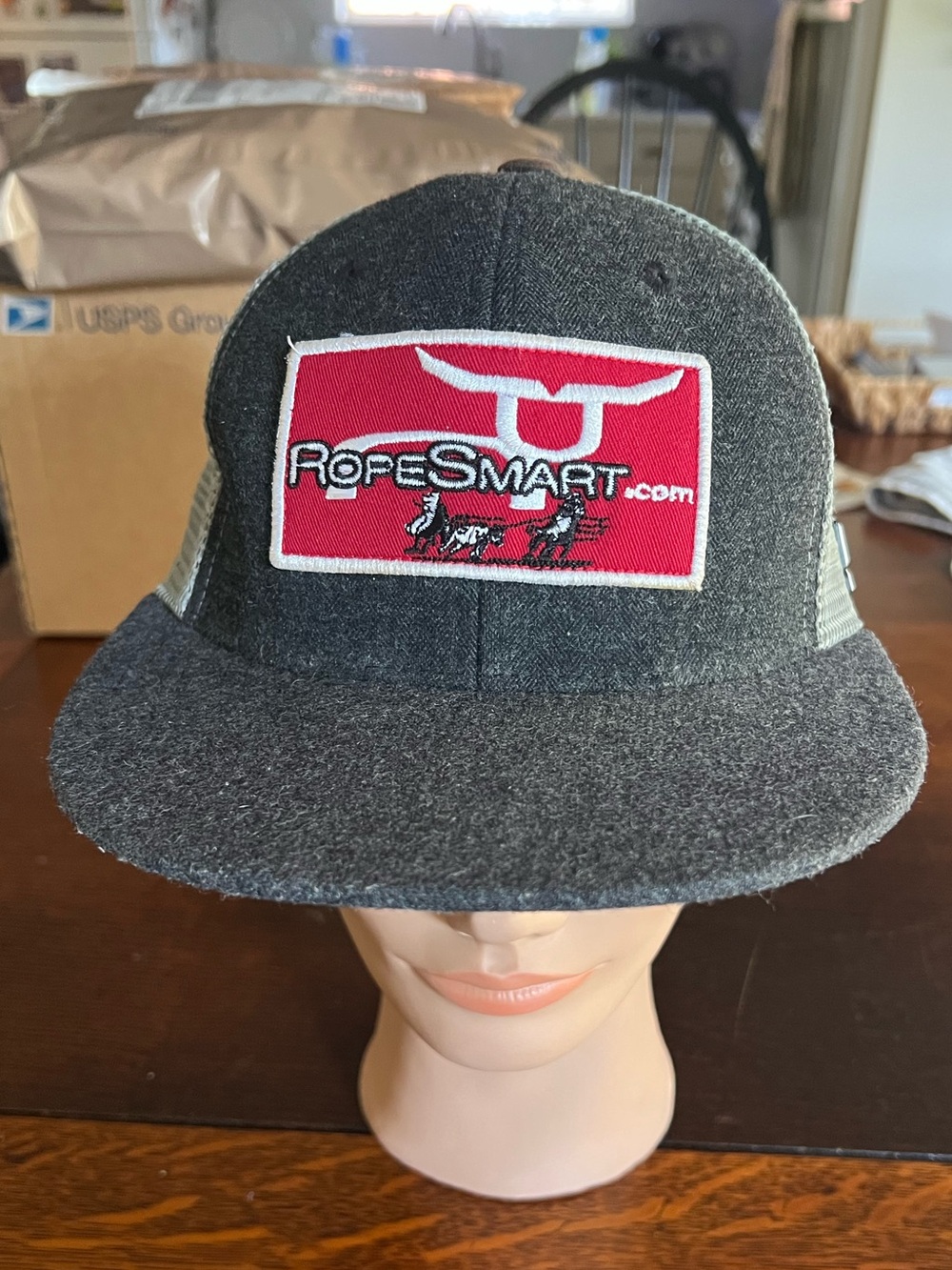 RopeSmart Gray Flat-Brim Trucker Hat
